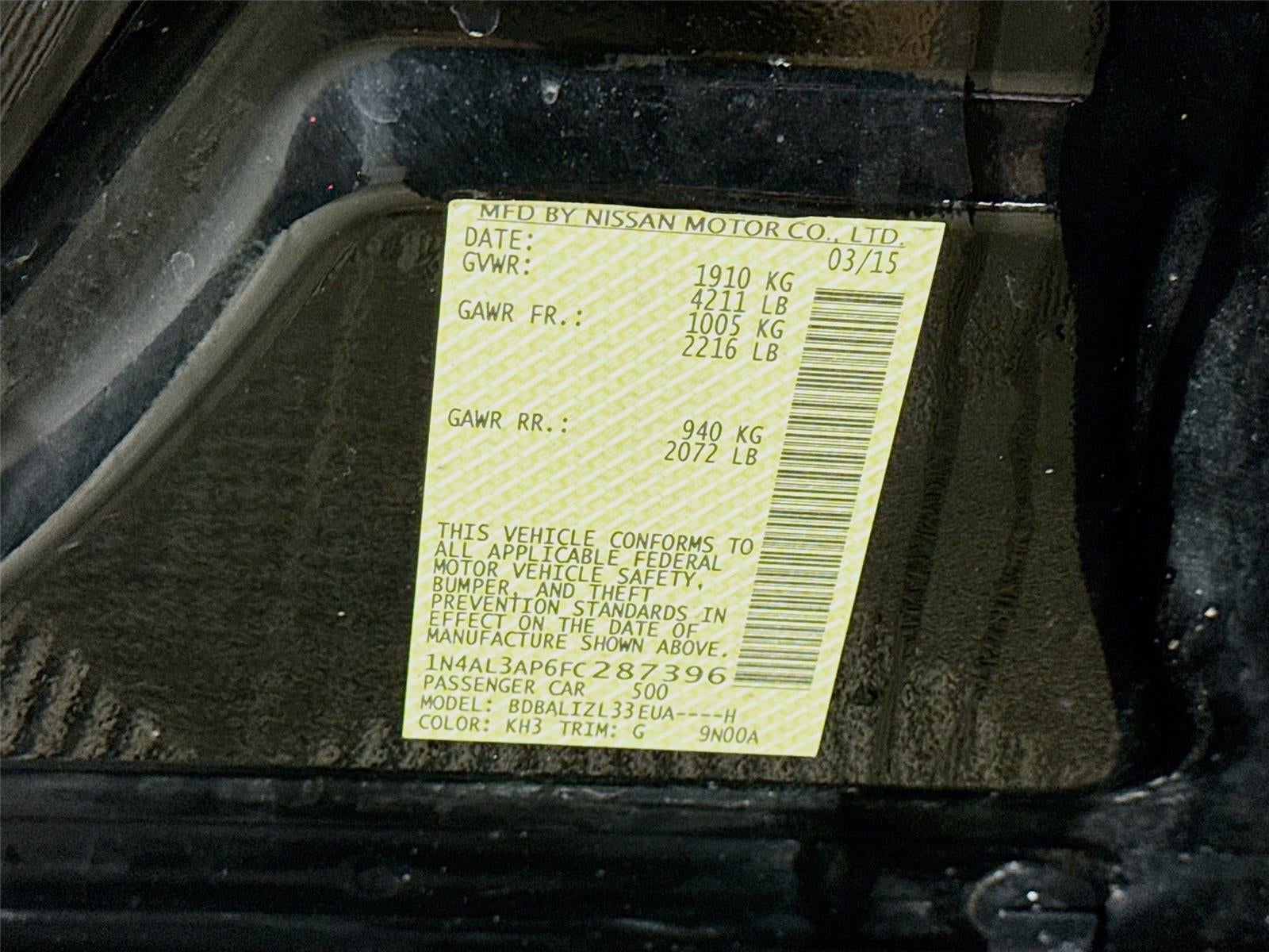 2015 Nissan Altima 2.5 SV