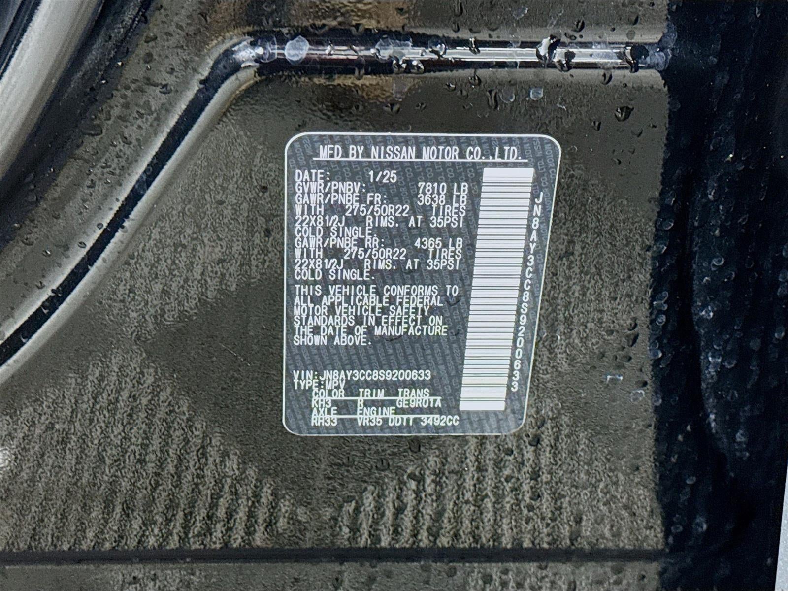 2025 Nissan Armada Platinum Reserve