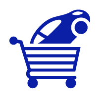 Car on a shopping cart